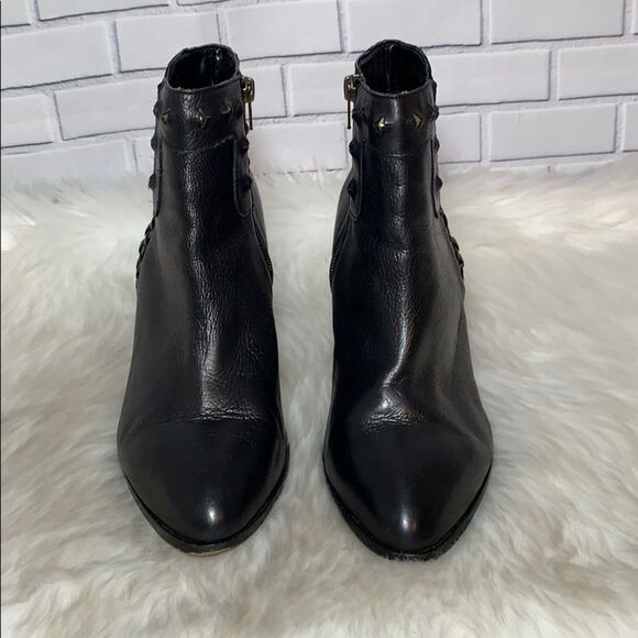 Anthropologie Dolce Vita Black Studded Leather Boot Sz 10 - Picture 2 of 6